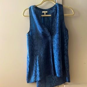 Joie silk blue sleeveless top, size small